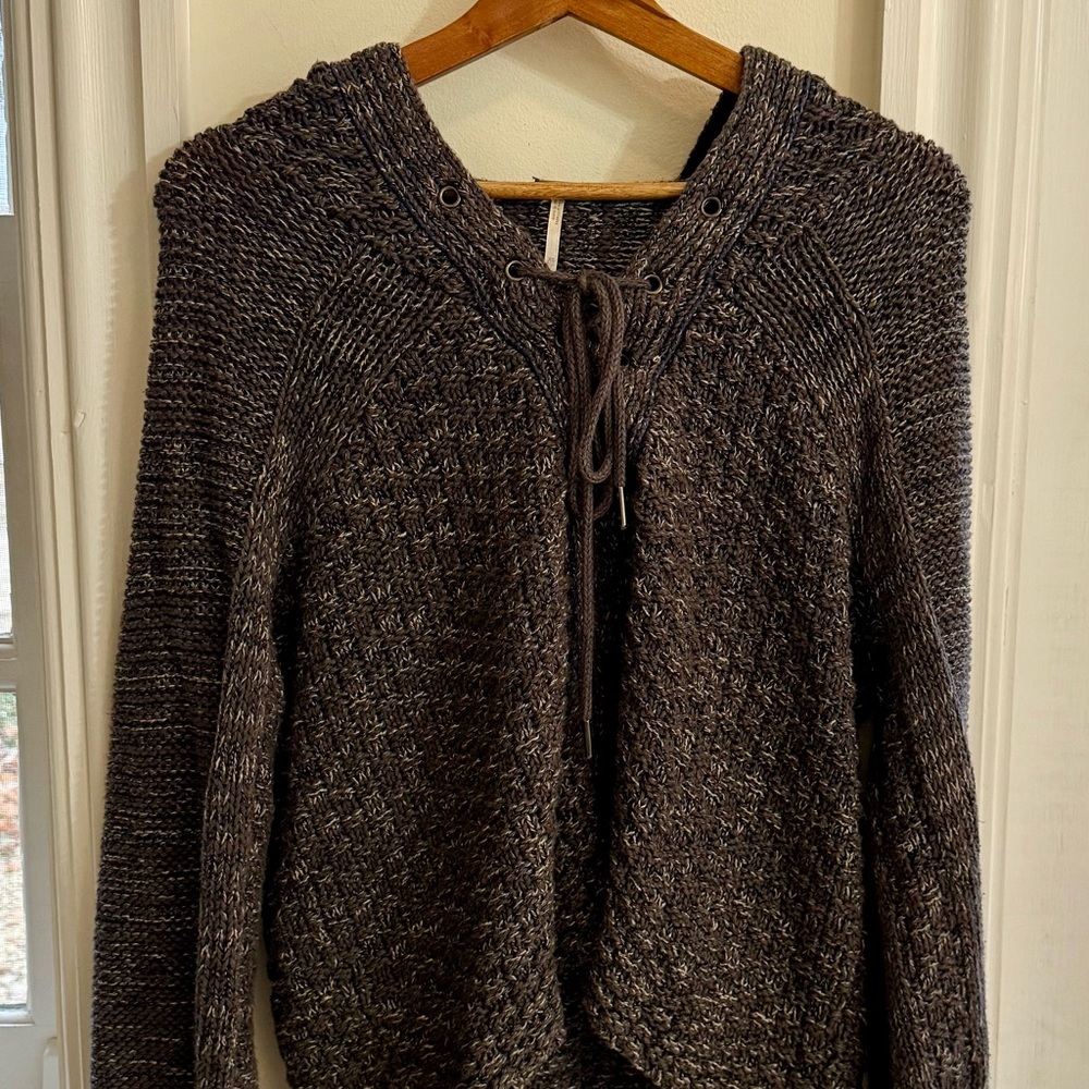 Free People Blue V-Neck Sweater